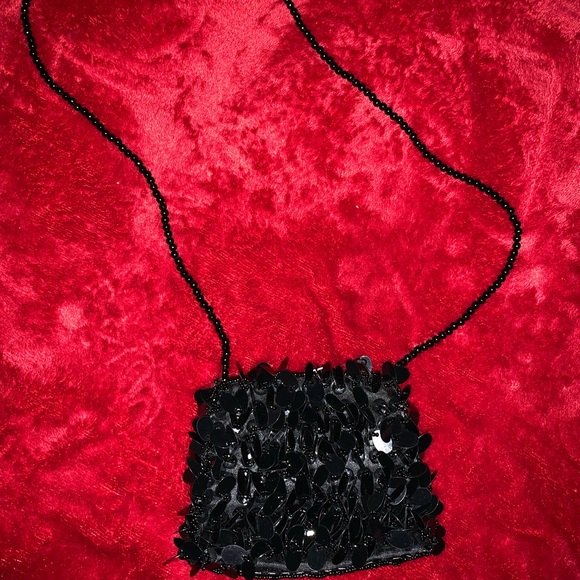 Vintage Black Beaded Bag - Picture 3 of 4